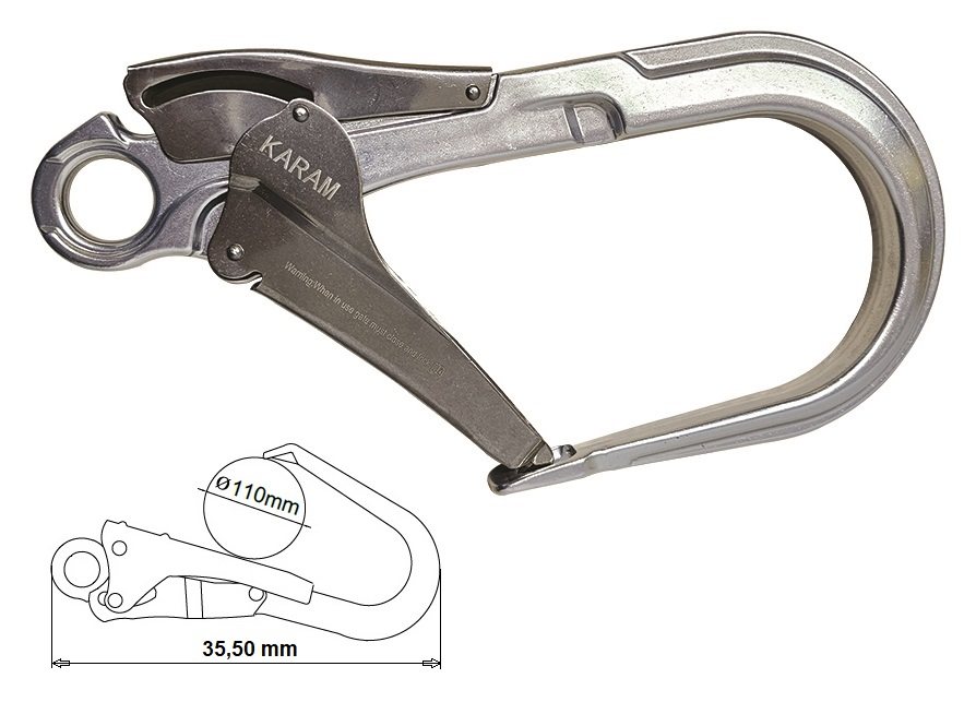 KK138 Büyük  Alüminyum  Çift Emniyetli Kanca KARAM 110mm