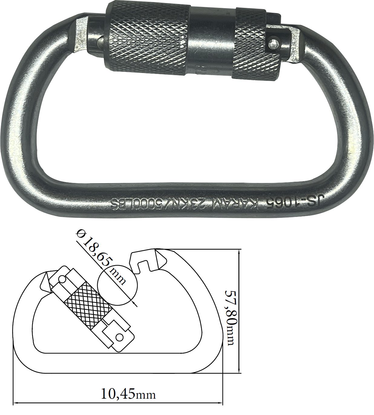 KK113 Carabiner D Type 2 Stage Automatic