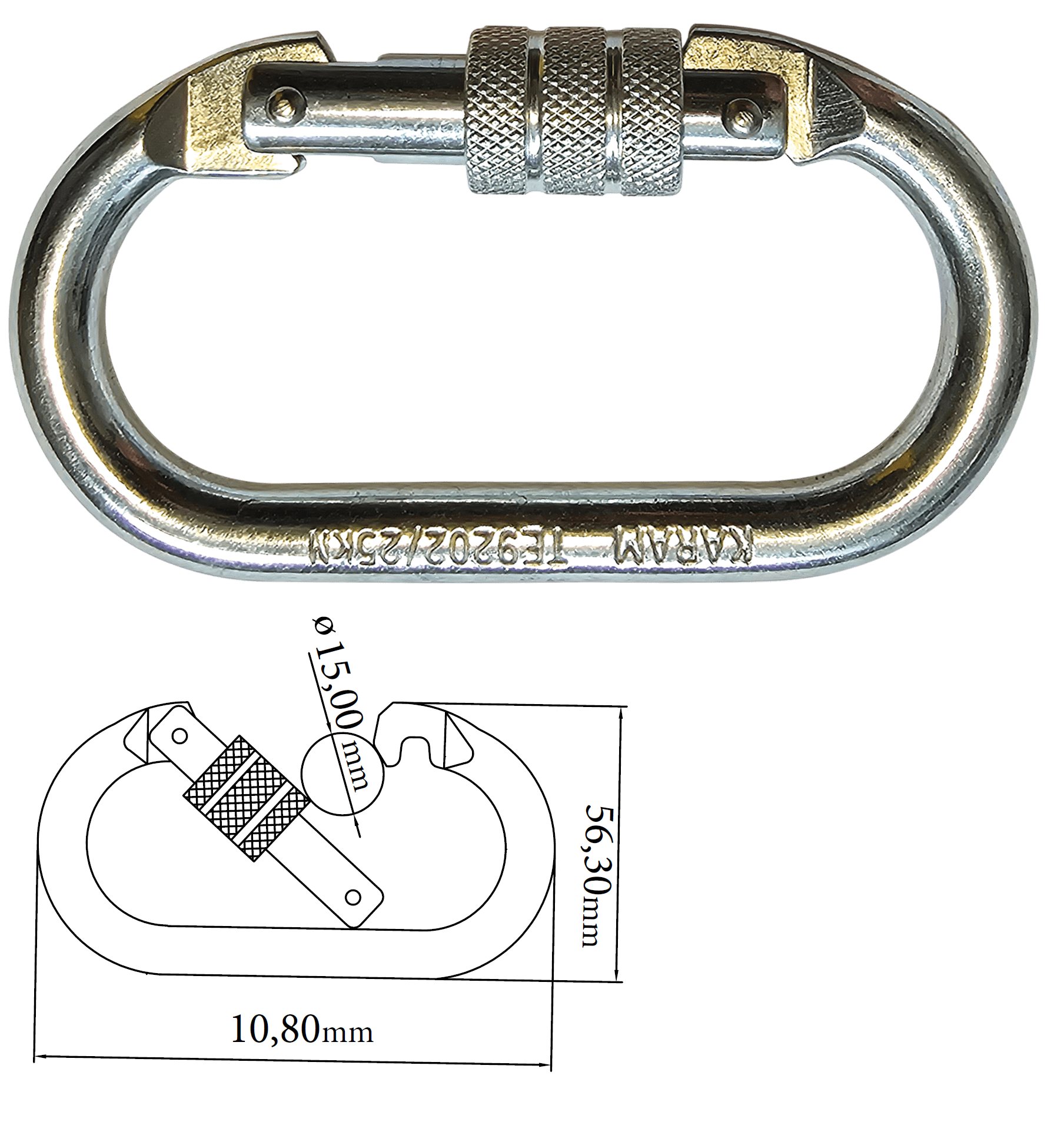 KK112  Steel Screw Locking Karabiner