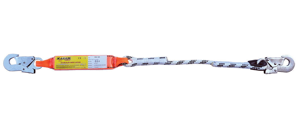 KA385  Şok Emici Tek İpli  Statik Halatlı  Çift Kancalı